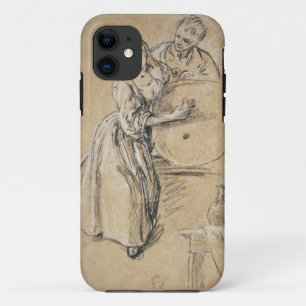Coque iPhone 11 Vin-pourer avec une carte de jeune homme (craie)