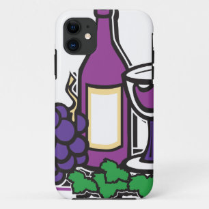 Coque iPhone 11 Vin rouge et raisins pourpres