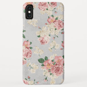 Case-Mate iPhone Case Vinage Motif Floral Gris Texture