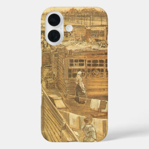 Coque Pour iPhone 16 Vincent van Gogh - Carpenter's Yard and Laundry