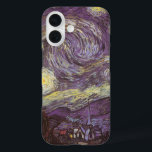 Coques iPhone 16 Vincent van Gogh - Nuit étoilée<br><div class="desc">Starry Night (1889) de Vincent van Gogh est un post impressionnisme vintage de peinture de paysage de paysages. Vue sur une ville dans une vallée la nuit avec les nuages tourbillonnants, les étoiles brillant et une belle lune jaune dorée croissant. Il a été peint pendant la journée de mémoire et...</div>