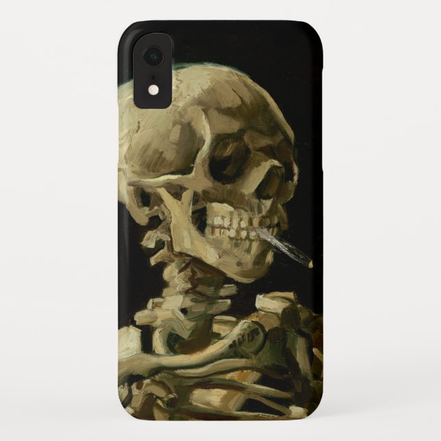 Coques Case-Mate iPhone Vincent Van Gogh Skeleton avec une cigarette en fe (Dos)