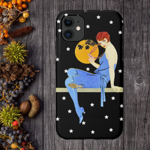 Coque Case-Mate Pour iPhone Vintage 1920's Flapper Lady Moon Stars Red Hair