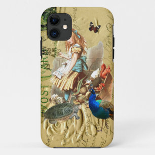 Coques Pour iPhone Vintage Alice au pays des merveilles collage