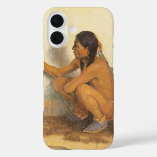 Coque Pour iPhone 16 Vintage Amérindien, artiste indien par Couse