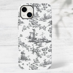 Coque Case-Mate iPhone Vintage Anglais Floral Toile de Jouy-Grey