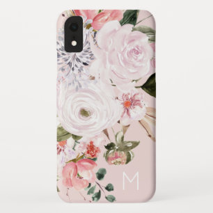 Case-Mate iPhone Case Vintage Aquarelle rose pâle rose Rose Monogramme
