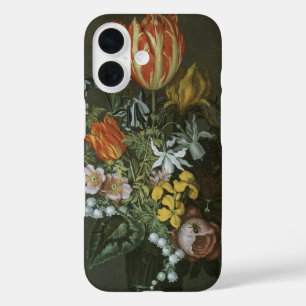 Coques iPhone 16 Vintage Baroque, Floral Fleurs de Vase