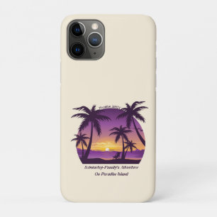Case-Mate iPhone Case Vintage Beach Sunset Vacation lounger peach purple