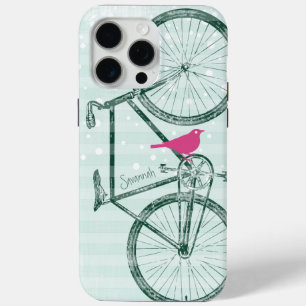 Coque Case-Mate iPhone Vintage Bird Emerald Green Bike Motif
