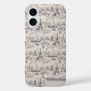 Coque Pour iPhone 16 Vintage Black & White Europe Images Coque-Mate iPh