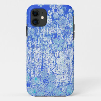 Case-Mate iPhone Case Vintage bleu floral grunge mur arrière - plan