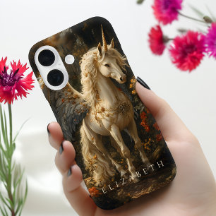 Coque Pour iPhone 16 Vintage Blue ailé Pegasus classique Imaginaire Art