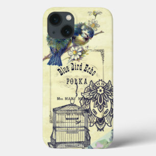 Etui iPhone Case-Mate Vintage Blue Bird Birdcage Collage