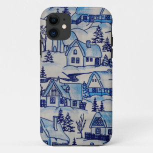 Etui iPhone Case-Mate Vintage Blue Christmas Village