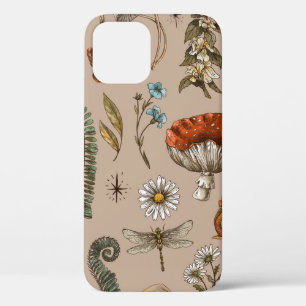 Case-Mate iPhone Case Vintage bois nature motif sans couture. Amanita 
