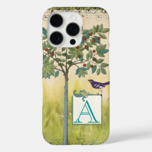 Coques iPhone 16 Pro Vintage Cerisier Arbre Monogramme iPhone
