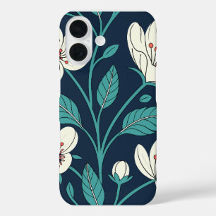 Coque Pour iPhone 16 Vintage cerisier en fleurs Motif sans couture - Él