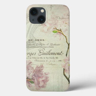 Coque Case-Mate iPhone Vintage Chic français Script Fleurs de Chabby Cors