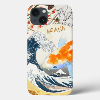 Case-Mate iPhone Case Vintage Chic Gold Koi Pond de Japonais Monogramme