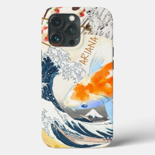 Case-Mate iPhone Case Vintage Chic Gold Koi Pond de Japonais Monogramme