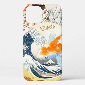 Case-Mate iPhone Case Vintage Chic Gold Koi Pond de Japonais Monogramme