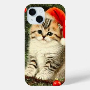 Coque Case-Mate iPhone Vintage Christmas Kitten