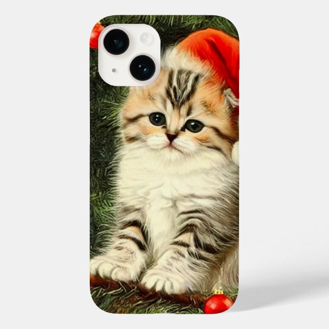 Coques Case-Mate iPhone Vintage Christmas Kitten (Verso)