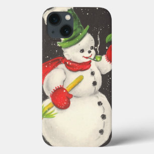 iPhone 13 Case Vintage Christmas Snowman