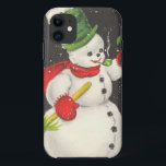 Coque iPhone 11 Vintage Christmas Snowman<br><div class="desc">Vintage Christmas snowman iPhone 5 coque,  coque parfait pour égayer votre gadget électronique à temps pour la saison des fêtes - produits vintages de zazilicious</div>