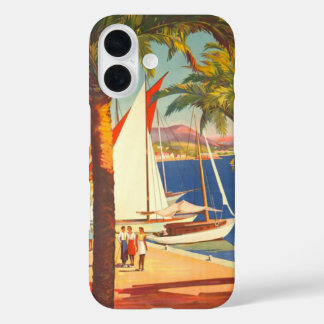 Coque Pour iPhone 16 Vintage Côte d'Azur Voyage en France