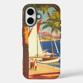 Coque Pour iPhone 16 Vintage Côte d'Azur Voyage en France