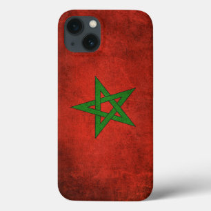 Etui iPhone 13 Vintage Distressed Flag of Morocco
