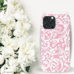 Case-Mate iPhone Case Vintage floral brille rose et blanc
