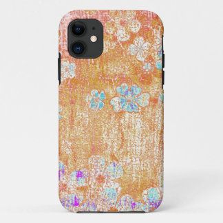 Coque iPhone 11 Vintage floral grunge mur arrière - plan graphique