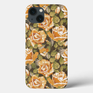 iPhone 13 Case Vintage Floral pattern of yellow roses