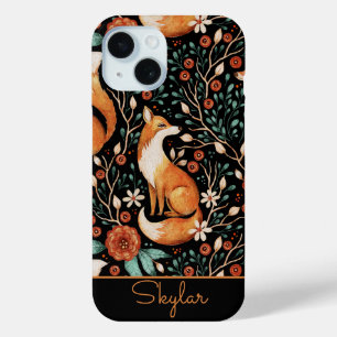 Coque Case-Mate iPhone Vintage Fox Floral Botanal Motif Nom du script