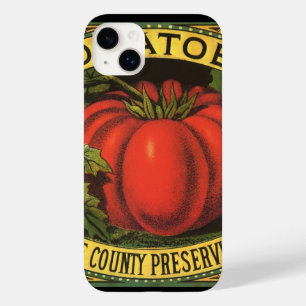 Coque Pour iPhone 14 Plus Vintage Fruit Crate Étiquette Art, Wayne Co Tomate