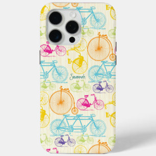 Coque iPhone 15 Pro Max Vintage Girl Couleurs vives Vélo Motif Iphone 5