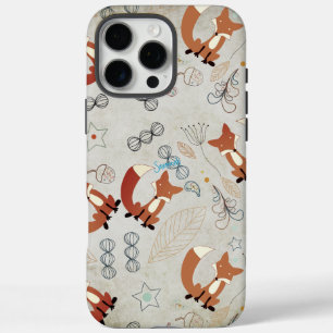 Coque iPhone 16 Pro Max Vintage Girl Woodland Animaux Fox Motif