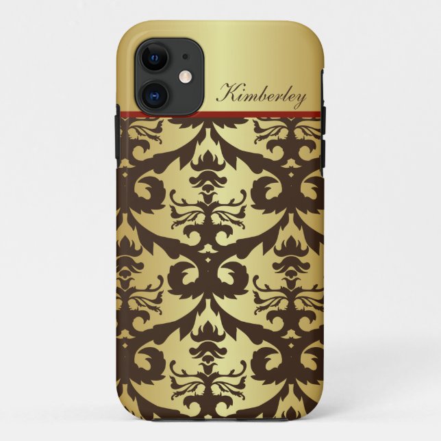 Coques Case-Mate iPhone Vintage Gold Damask (Dos)