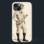 iPhone 13 Coque Vintage Golfer with Tobacco Pipe and Boots<br><div class="desc">This dapper gentleman looks like he is ready to hit the links. A great piece depicting a vintage golfer holding a tobacco pipe,  ready to strike a hole in one. Buy your copy today!</div>