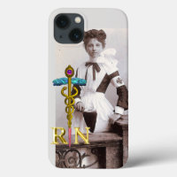 VINTAGE INFIRMIÈRE et or Caducée NR Emblem Coque-M