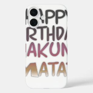 Coques iPhone 16 Vintage Joyeux Anniversaire Hakuna Matata Purple I