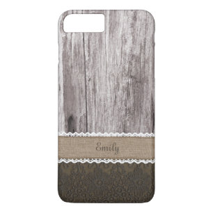 Etui iPhone Case-Mate Vintage Lace & Wood Nom personnalisé iPhone 7 Plu