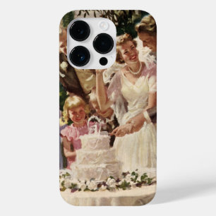 Coque Pour iPhone 14 Pro Vintage Mariage Mariée Groom Les jeunes mariés cou