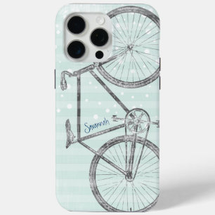 Coque Case-Mate iPhone Vintage Mint Green Retro Motif de bande de vélo