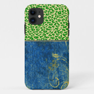 Coques Pour iPhone Vintage mod floral avec peau empreinte de léopard 