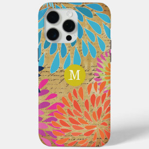 Coque iPhone 15 Pro Max Vintage Moderne Modernité Fleur d'Héméra Monogramm