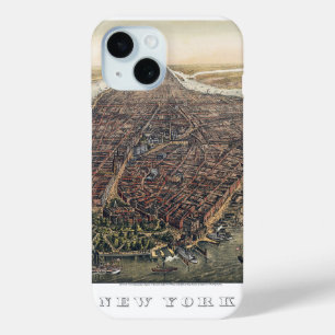 Coque Pour iPhone 15 Vintage New York City, Manhattan, pont de Brooklyn
